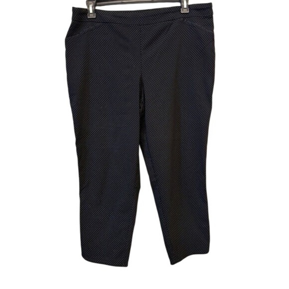 Dalia Black with White Microdot Ponte Pants Size 18W